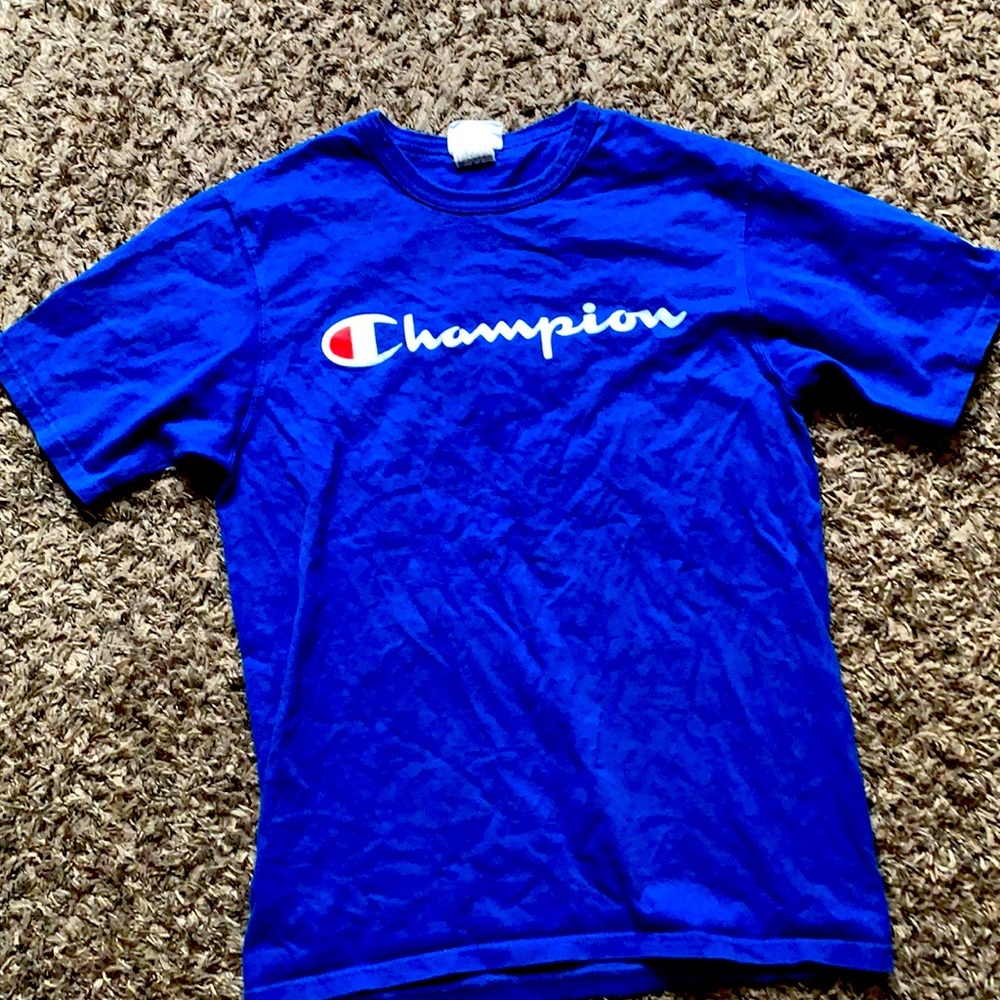 Royal blue Champion shirt